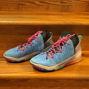 Nike LeBron 18 Men’s size 9 Multicolor Athletic Shoes with Pink Accents